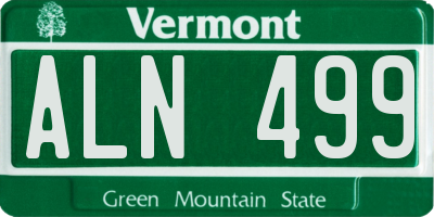 VT license plate ALN499