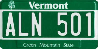 VT license plate ALN501