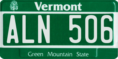 VT license plate ALN506