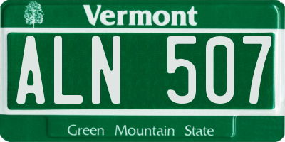 VT license plate ALN507