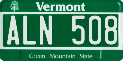 VT license plate ALN508