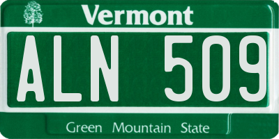 VT license plate ALN509