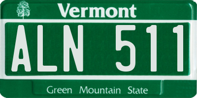 VT license plate ALN511