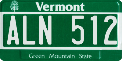 VT license plate ALN512