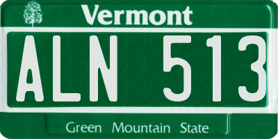 VT license plate ALN513