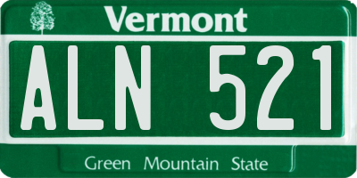 VT license plate ALN521