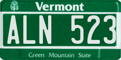 VT license plate ALN523