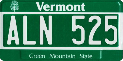 VT license plate ALN525
