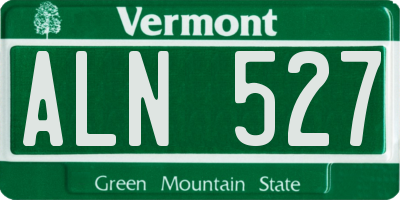 VT license plate ALN527