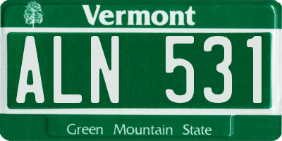 VT license plate ALN531