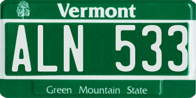 VT license plate ALN533