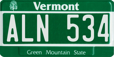 VT license plate ALN534