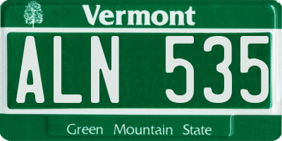 VT license plate ALN535