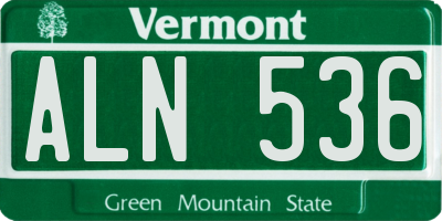 VT license plate ALN536
