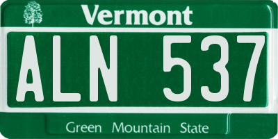 VT license plate ALN537