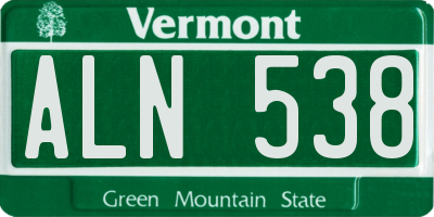 VT license plate ALN538