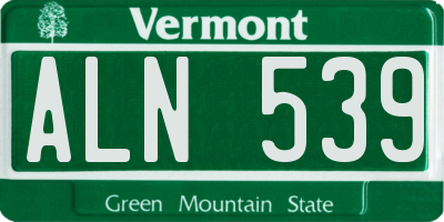 VT license plate ALN539