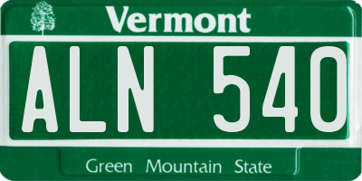 VT license plate ALN540