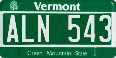 VT license plate ALN543