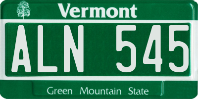 VT license plate ALN545
