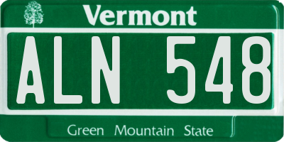 VT license plate ALN548