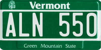 VT license plate ALN550