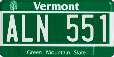 VT license plate ALN551