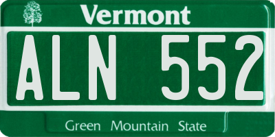 VT license plate ALN552