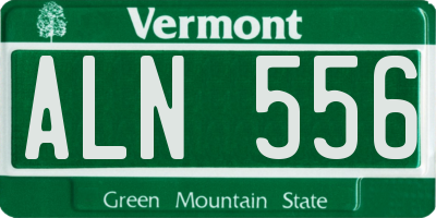 VT license plate ALN556