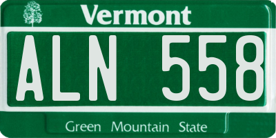 VT license plate ALN558
