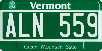 VT license plate ALN559