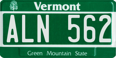 VT license plate ALN562