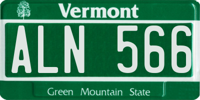VT license plate ALN566