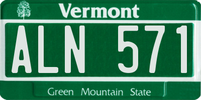 VT license plate ALN571