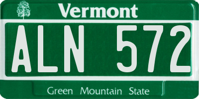 VT license plate ALN572