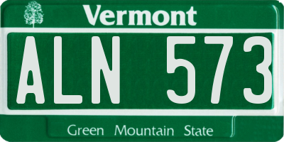 VT license plate ALN573