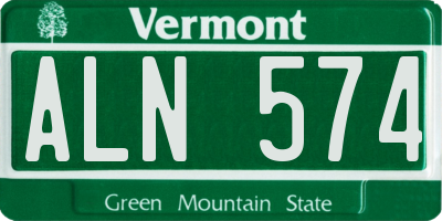 VT license plate ALN574