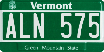VT license plate ALN575