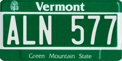 VT license plate ALN577