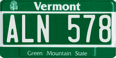 VT license plate ALN578