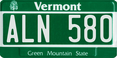 VT license plate ALN580