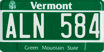 VT license plate ALN584