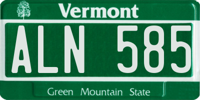 VT license plate ALN585