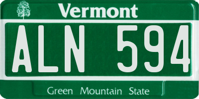 VT license plate ALN594