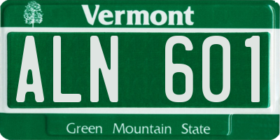 VT license plate ALN601