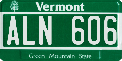 VT license plate ALN606