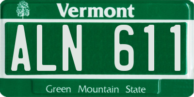 VT license plate ALN611