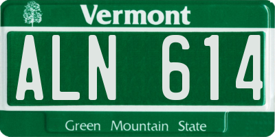 VT license plate ALN614