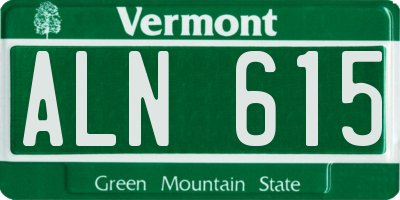 VT license plate ALN615