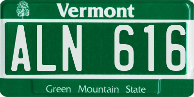 VT license plate ALN616